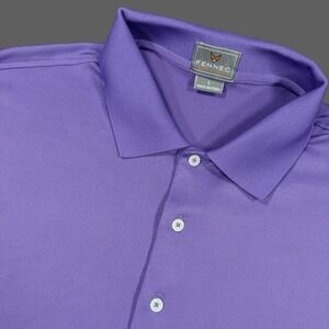 Fennec Highly Evolved Mens Large Purple Performance Golf Polo Shirt Tech S/S L